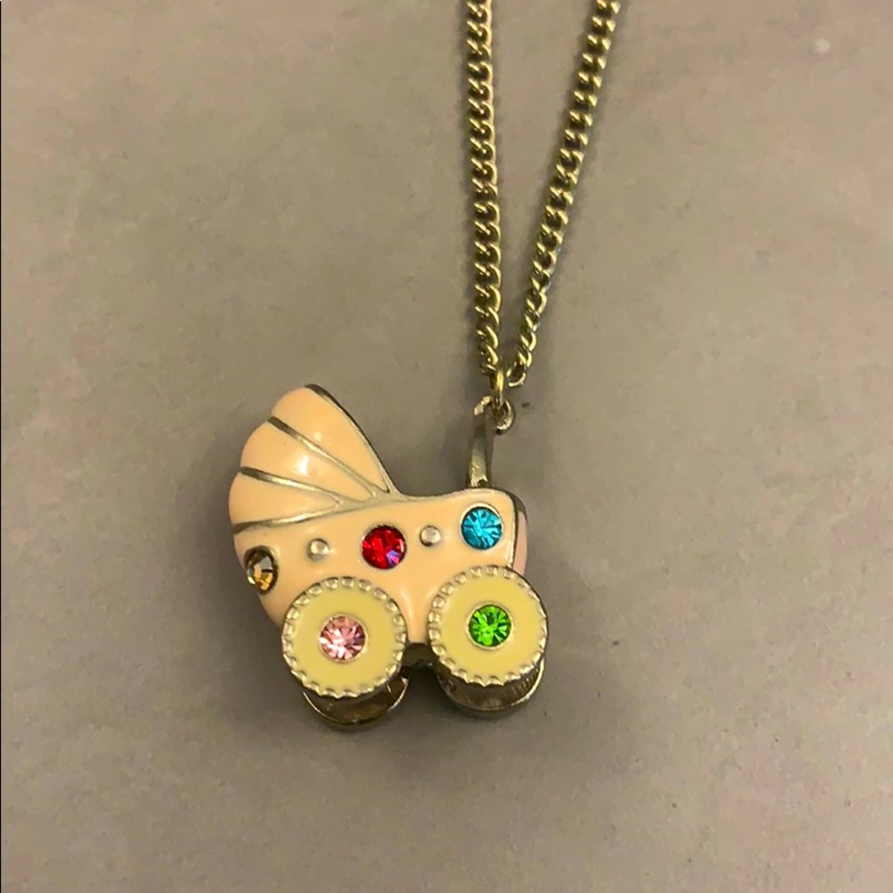 Betsey Johnson baby buggy necklace